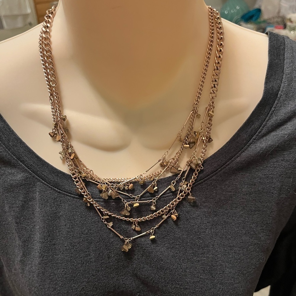 Simply Vera Multistrand Rose Gold Necklace - Picture 13 of 14
